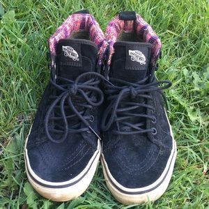 Black and Pink High Top Vans